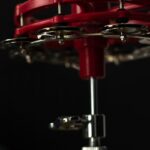 A close up of a red object on a table